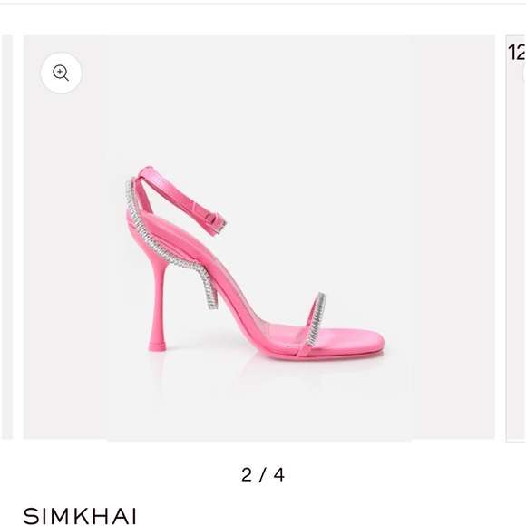 Jonathan Simkhai Pink Satin and Rhinestone Heels - Picture 6 of 8